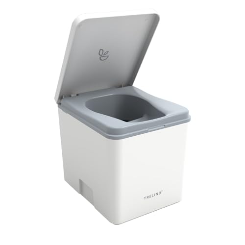 TRELINO Evo M Weiß (39T x 33B x 36H cm), Trockentrenntoilette, Mobile Campingtoilette ohne Chemie, Trenntoilette für Wohnmobil, Van, Camper, Camping, Garten : Sport &amp; Freizeit