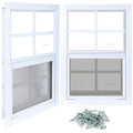 Melkus Schuppenfenster, 45,7 x 68,6 cm, bündig montiert, Haushaltsfenster mit gehärtetem Glas und Bildschirm, Schiebefenster für Hühnerstall, Schuppen, Garage, Spielhaus, Scheune, Gewächshaus, Weiß, 2 : Baumarkt