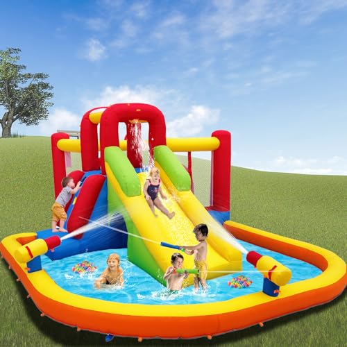 Ballsea Hüpfburg mit Gebläse   Premium Material, Sicherheitszertifiziert, Nass  &amp; Trockeneinsatz   Ideal für Indoor, Outdoor, Kindergeburtstage &amp; Familienfeste: Spielzeug