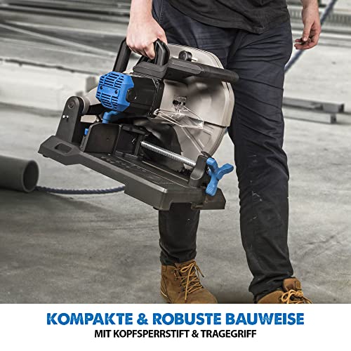 Evolution S355CPS Kappsäge Kapp Zug Gehrungssäge Metallkappsäge 2200 W | inkl. Ø 355 mm Klinge aus Baustahl Sägeblatt zum Schneiden von Metall | Schnittleistung von 120 x 120 mm | 0 45˚ Gehrung : Baumarkt
