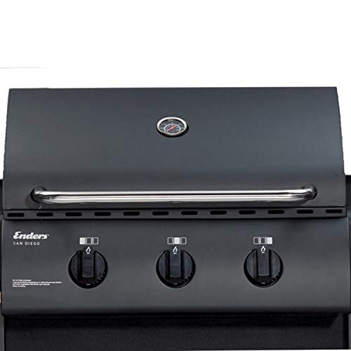 Enders Gasgrill SAN DIEGO 3, mit Thermometer, 3 Brenner aus Edelstahl, kleiner , Rost, Balkon Grill, stabile Seitenablagen, leistungsstark, 50,5x33 cm/1.666,5 cm², 81166 : Garten