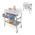 Mobiclinic® kids, 2 in 1 wickeltisch mit badewanne, Trendy, 4 fach höhenverstellbar, Thermometer, Räder bremse, Ablagekorb, Bis 50 kg, Drainageschlauch, 0 36 monate : Baby