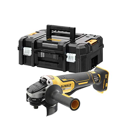 Dewalt 18V Akku Winkelschleifer 125mm DCG406NT (bürstenloser Motor, elektrische Bremse &amp; Kupplung, Schnellspannfutter, inkl. Zusatzhandgriff &amp; TSTAK Box II, Lieferung ohne Akku &amp; Ladegerät) : Baumarkt