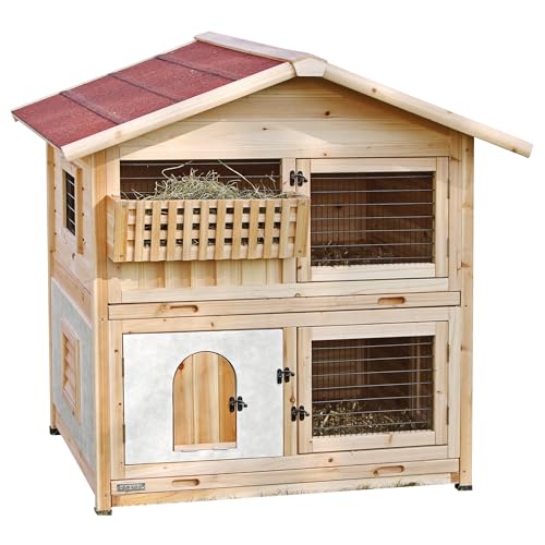 Kerbl Pet Pet Nagerhaus Tyrol Alpin, Geräumig auf 2 Etagen, Attraktives Hüttendesign, Isolierter Schlafbereich, Heuraufe, Wetterfestes Bitumendach, Leicht zu Reinigen, 119x100x119 cm : Haustier