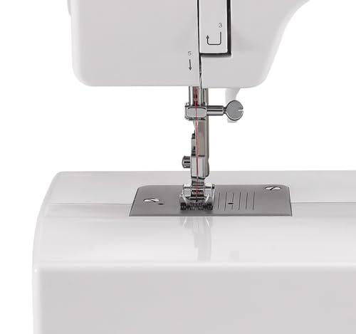 Singer 1408 Nähmaschine, Anfängerfreundlich mit 14 Voreingestellten Nähvorgängen, Automatischer 4 Takt Ösenmaschine, Freiarm, Rückwärtstaste, Singer Nähmaschine