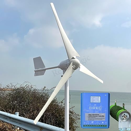 2000W Windkraftanlage 12V 24V 48V horizontaler Windgenerator mit Hybrid MPPT Laderegler Windturbine für Home Windmühle (12V mit Hybrid Regler) : Gewerbe, Industrie &amp; Wissenschaft