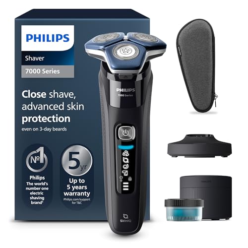 Philips Shaver Series 7000 – Elektrischer Nass  und Trockenrasierer für Herren mit ausklappbarem Trimmer, Reinigungsstation, Ladestation &amp; Reiseetui (Modell S7886/55) : Drogerie &amp; Körperpflege