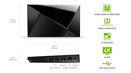 NVIDIA SHIELD Android TV Pro Multimedia Player; 4K HDR Filme, Live Sport, Dolby Vision Atmos, KI unterstützte Video Hochskalierung, GeForce NOW Cloud Gaming, Google Assistant integriert: Computer &amp; Zubehör