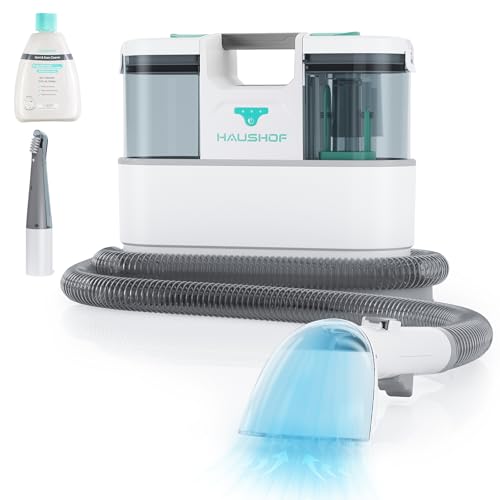 HAUSHOF kabellose Waschsauger Teppichreiniger, 24V Fleckenreiniger Polsterreiniger mit Reinigungsmittel, leicht &amp; tragbar, verbesserte starke Saugleistung, 75dB, für Teppich, Sofa, Polster, Auto