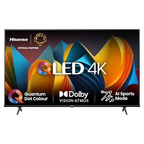 Hisense 43E7NQ 108 cm (43 Zoll) Fernseher, 4K UHD, QLED, HDR10, HDR10  decoding, HLG, Dolby Vision Atmos, 60Hz Panel, Smooth Motion, Bluetooth, Alexa Built in, VIDAA Voice, Schwarz [2024] : Elektronik &amp; Foto