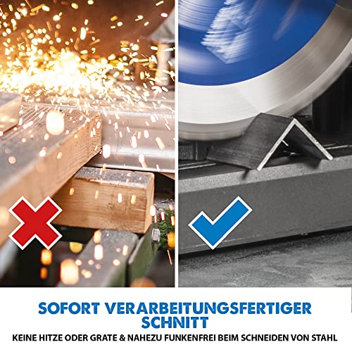 Evolution S355CPS Kappsäge Kapp Zug Gehrungssäge Metallkappsäge 2200 W | inkl. Ø 355 mm Klinge aus Baustahl Sägeblatt zum Schneiden von Metall | Schnittleistung von 120 x 120 mm | 0 45˚ Gehrung : Baumarkt