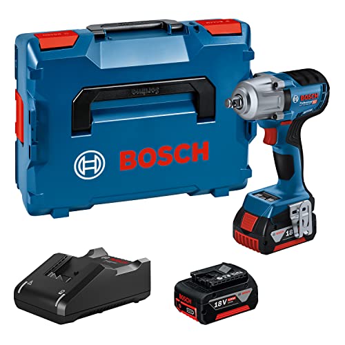 Bosch Professional 18V System Akku Drehschlagschrauber GDS 18V 450 HC (Anziehmoment 450 Nm, Losbrechmoment 800 Nm, inkl. 2x 5.0Ah Akku, Schnellladegerät GAL 18V 40, L BOXX) : Baumarkt