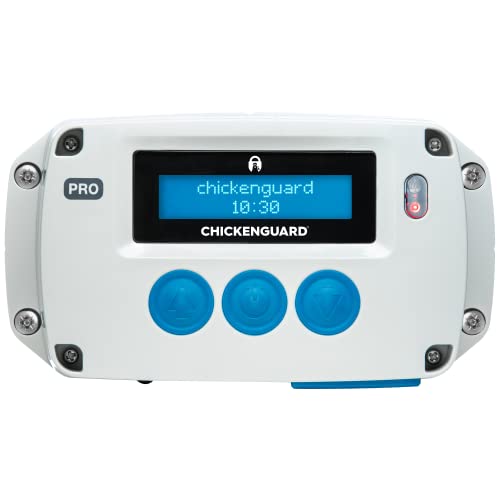ChickenGuard PRO Automatische Hühnerklappe, Lichtsensor & Timer, Motor bis 2 kg, Batterie/Netzbetrieb, Stalltür-Öffner (Ohne Tür)