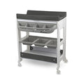 Bebeconfort Dolphy, 2 in 1 Baby Badewanne &amp; Wickelkommode, 0 –12 Monate (max. 11 kg), Einfach Bewegbar Dank 4 Rollen, Aufbewahrungsfächer, Gepolsterte Wickelauflage, Einfache Wannenleerung, Grey Mist : Baby