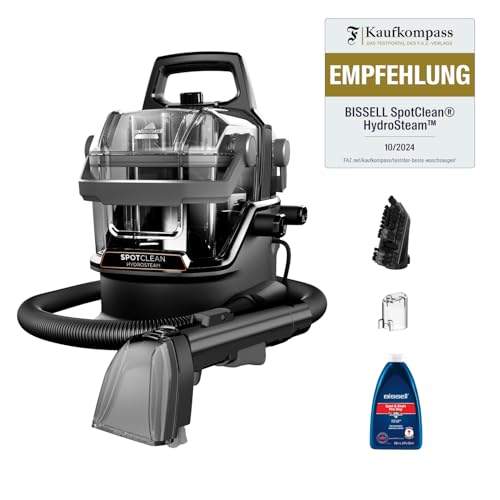 Bissell SpotClean HydroSteam, Polsterreiniger Gerät, Teppichreiniger mit HydroSteam Technologie, Dampfreiniger, Nasssauger für Teppiche, Polster, Auto &amp; Mehr, Leistungsstarker 1000W Motor, 3689N