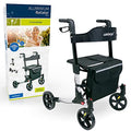 Weinberger leichter klappbarer Alu Rollator all Inclusive mit Tasche Stockhalter Bremsen, Leichtgewicht nur 7,3 kg, höhenverstellbar, Gehwagen Gehhilfe Reiserollator, Farbe Silber Schwarz : Drogerie &amp; Körperpflege